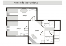 Rekreační středisko Královec 4L Bungalov horní, vlastní koupelnou a WC, lednice, konvice